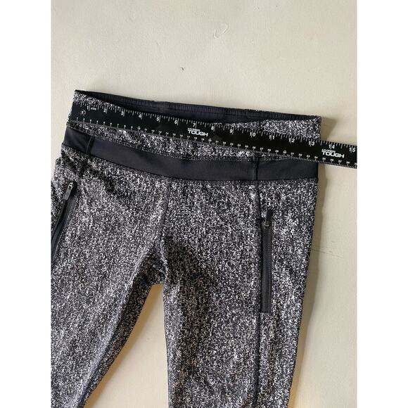 Lululemon Pants Womens Size 6 Run Inspire Tight II Mesh Black White EUC Leggings - Picture 8 of 11